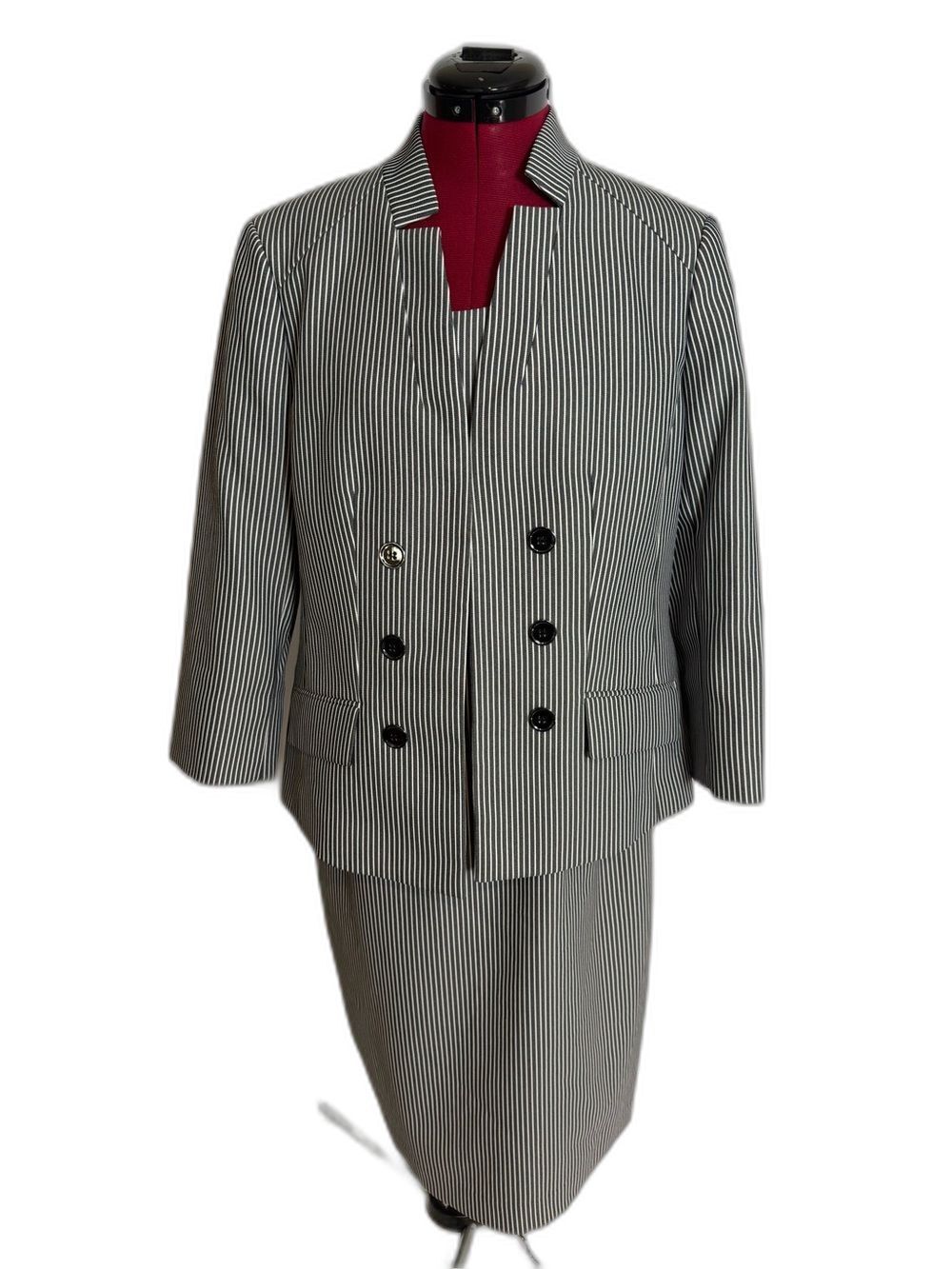 NWOT Le Suit Jacket Dress Size 10 Black & White 2-Piece Set Blazer & Dress